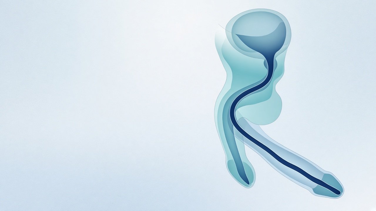 Illustration of a narrowed urethra