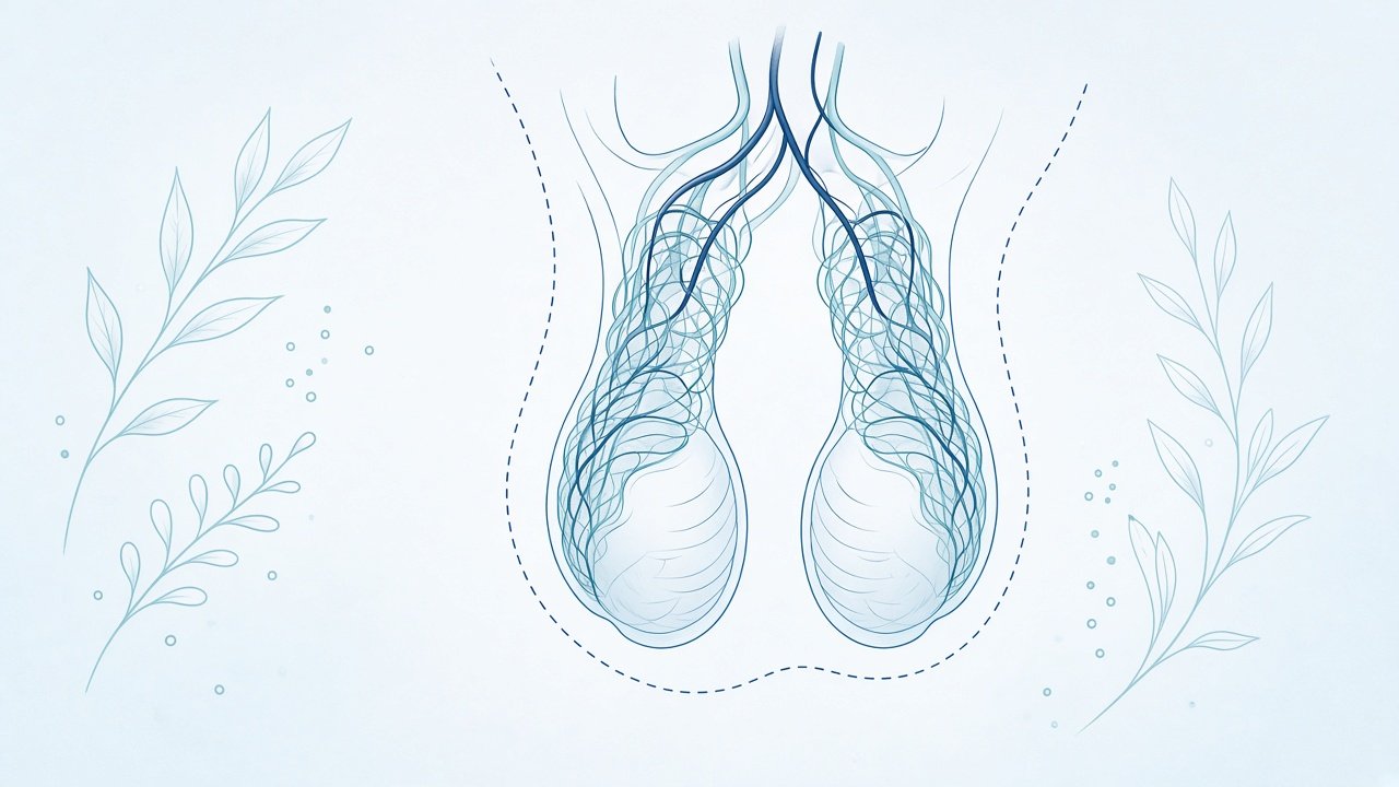 Illustration of a varicocele